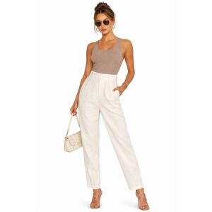 Cache Vintage 80s 90s White Trousers Elegant Pants Trousers 6 S